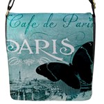 Paris Butterfly Flap Closure Messenger Bag (Small)
