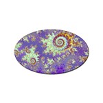 Sea Shell Spiral, Abstract Violet Cyan Stars Sticker (Oval)