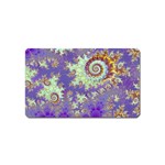 Sea Shell Spiral, Abstract Violet Cyan Stars Magnet (Name Card)
