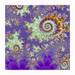 Sea Shell Spiral, Abstract Violet Cyan Stars Glasses Cloth (Medium, Two Sided)