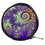 Sea Shell Spiral, Abstract Violet Cyan Stars Mini Makeup Case
