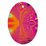 Magenta Boardwalk Carnival, Abstract Ocean Shimmer Oval Ornament (Two Sides)