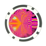 Magenta Boardwalk Carnival, Abstract Ocean Shimmer Poker Chip