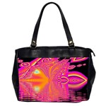 Magenta Boardwalk Carnival, Abstract Ocean Shimmer Oversize Office Handbag (Two Sides)
