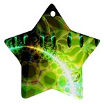 Dawn Of Time, Abstract Lime & Gold Emerge Star Ornament