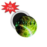 Dawn Of Time, Abstract Lime & Gold Emerge 1.75  Button Magnet (10 pack)