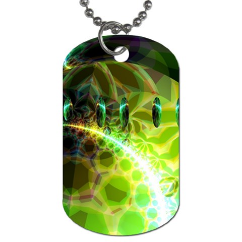 Dawn Of Time, Abstract Lime & Gold Emerge Dog Tag (Two Front