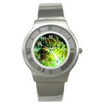 Dawn Of Time, Abstract Lime & Gold Emerge Stainless Steel Watch (Slim)