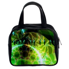 Dawn Of Time, Abstract Lime & Gold Emerge Classic Handbag (Two Sides) from UrbanLoad.com Front