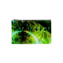 Dawn Of Time, Abstract Lime & Gold Emerge Cosmetic Bag (Small) from UrbanLoad.com Front