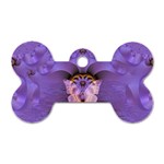 Artsy Purple Awareness Butterfly Dog Tag Bone (One Sided)