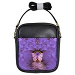 Artsy Purple Awareness Butterfly Girl s Sling Bag