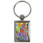 Psychedelic Flowers Key Chain (Rectangle)