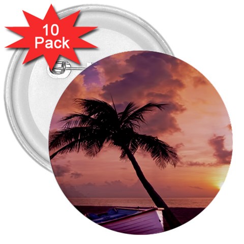 Sunset At The Beach 3  Button (10 pack) from UrbanLoad.com Front