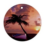 Sunset At The Beach Round Ornament (Two Sides)
