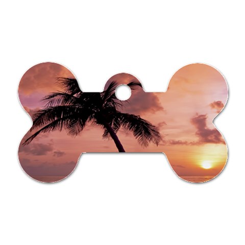 Sunset At The Beach Dog Tag Bone (Two Sided) from UrbanLoad.com Front