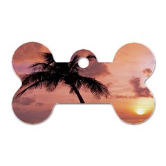 Sunset At The Beach Dog Tag Bone (Two Sided) from UrbanLoad.com Back