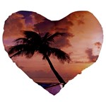 Sunset At The Beach 19  Premium Heart Shape Cushion