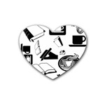 Books And Coffee Drink Coasters (Heart)