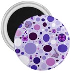 Purple Awareness Dots 3  Button Magnet