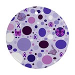 Purple Awareness Dots Round Ornament