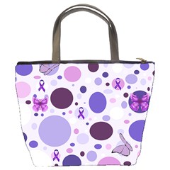 Purple Awareness Dots Bucket Handbag from UrbanLoad.com Back