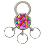 Colored Easter Eggs 3-Ring Key Chain