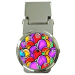 Colored Easter Eggs Money Clip with Watch