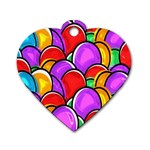 Colored Easter Eggs Dog Tag Heart (Two Sided)
