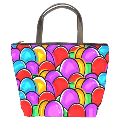 Colored Easter Eggs Bucket Handbag from UrbanLoad.com Front