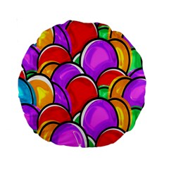 Colored Easter Eggs 15  Premium Round Cushion  from UrbanLoad.com Front