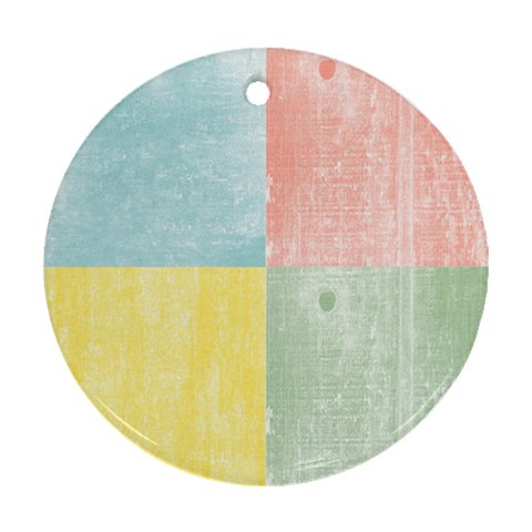 Pastel Textured Squares Round Ornament from UrbanLoad.com Front