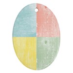 Pastel Textured Squares Oval Ornament
