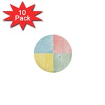 Pastel Textured Squares 1  Mini Button (10 pack)