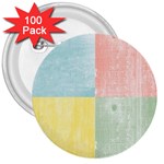 Pastel Textured Squares 3  Button (100 pack)