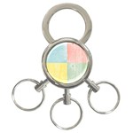 Pastel Textured Squares 3-Ring Key Chain
