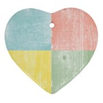 Pastel Textured Squares Heart Ornament (Two Sides)