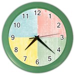 Pastel Textured Squares Wall Clock (Color)