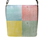 Pastel Textured Squares Flap Closure Messenger Bag (Large)