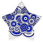Trippy Blue Swirls Star Ornament (Two Sides)