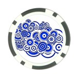 Trippy Blue Swirls Poker Chip
