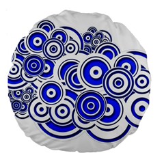 Trippy Blue Swirls 18  Premium Round Cushion  from UrbanLoad.com Front