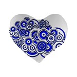 Trippy Blue Swirls 16  Premium Heart Shape Cushion 