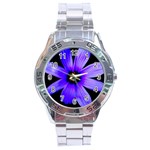 Purple Bloom Stainless Steel Watch