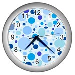 Bubbly Blues Wall Clock (Silver)