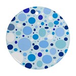 Bubbly Blues Round Ornament (Two Sides)