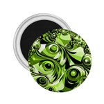 Retro Green Abstract 2.25  Button Magnet