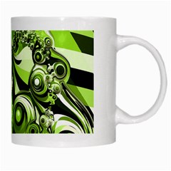 Retro Green Abstract White Coffee Mug from UrbanLoad.com Right