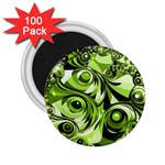 Retro Green Abstract 2.25  Button Magnet (100 pack)