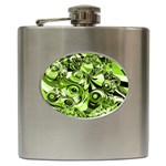 Retro Green Abstract Hip Flask